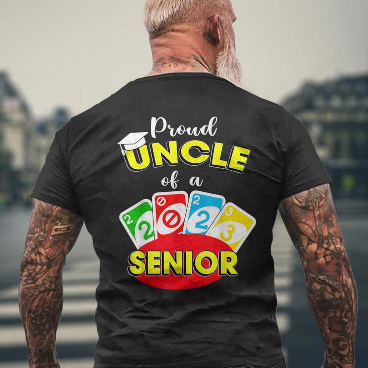 Proud Uncle Of A Class Of 2023 Graduate Senior 2023 Uno Out Mens Back Print T-shirt Gifts for Old Men