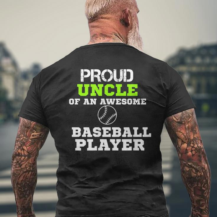 Proud Uncle Of An Awesome Baseball Player Fathers Day Mens Back Print T-shirt Gifts for Old Men