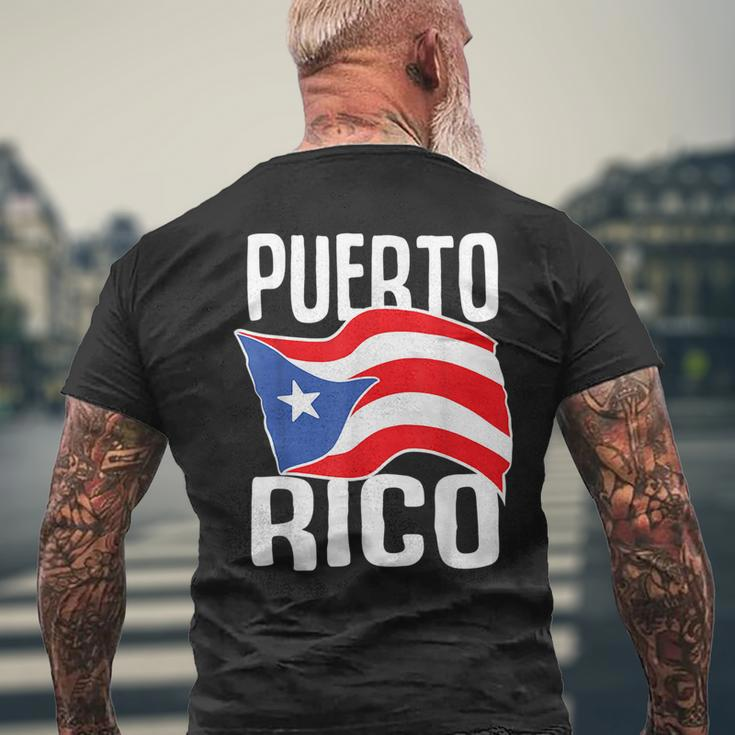 Puerto Rico Fan Mens Back Print T-shirt Gifts for Old Men