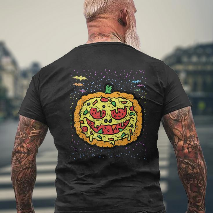 Pumpkin Pizza Hallowen Costume Scary Jack O Lantern Foodie Men's T-shirt Back Print Gifts for Old Men