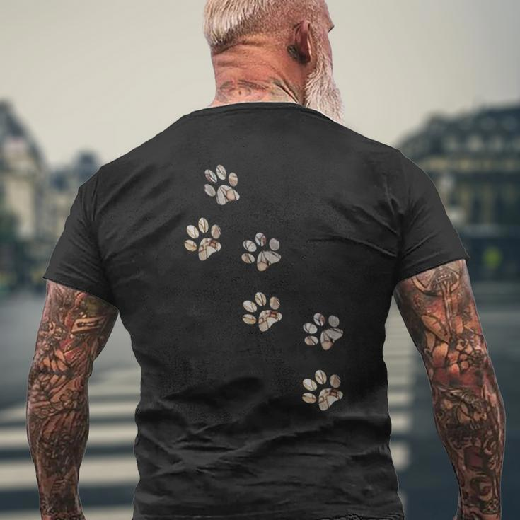 Puppy Paw Print Pet Lover Dog Lovers Animal Rescue Rights Men's T-shirt Back Print Gifts for Old Men