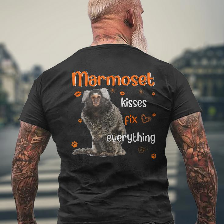 Pygmy Marmoset Kisses Fix Everything Heart Men's Back Print T-shirt Gifts for Old Men