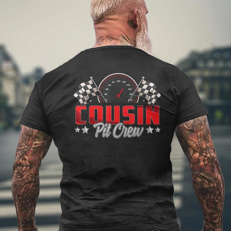 Race Car Birthday Party Racing Family Cousin Pit Crew Family Mens Back Print T-shirt Gifts for Old Men