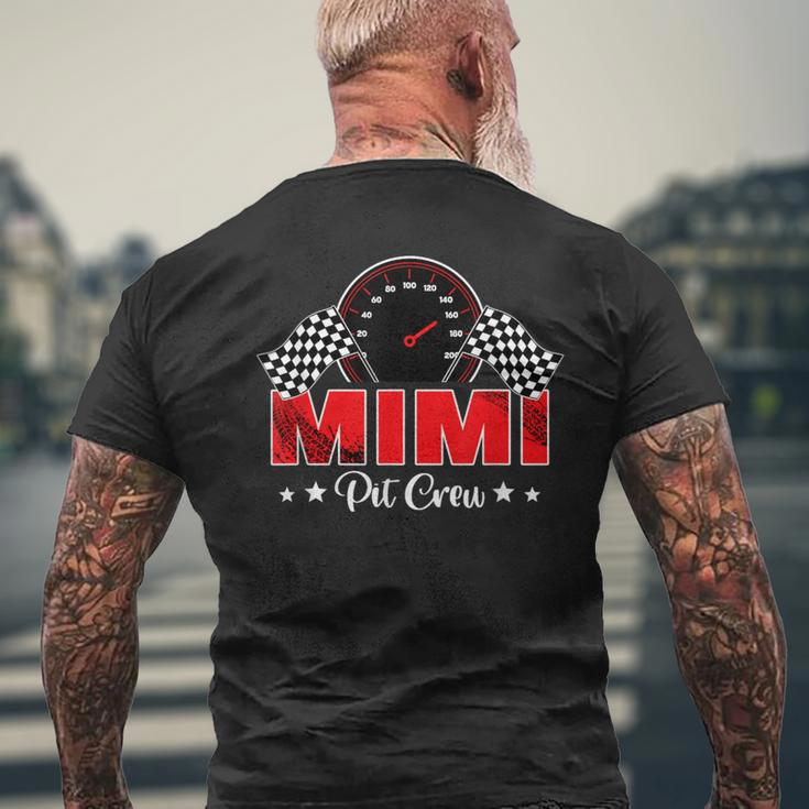 Race Car Racing Family Mimi Pit Crew Birthday Party Men's T-shirt Back Print Gifts for Old Men