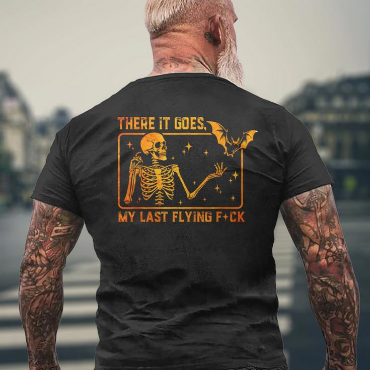 There It Goes My Last Flying Fuck Skeleton Halloween Men's T-shirt Back Print Gifts for Old Men