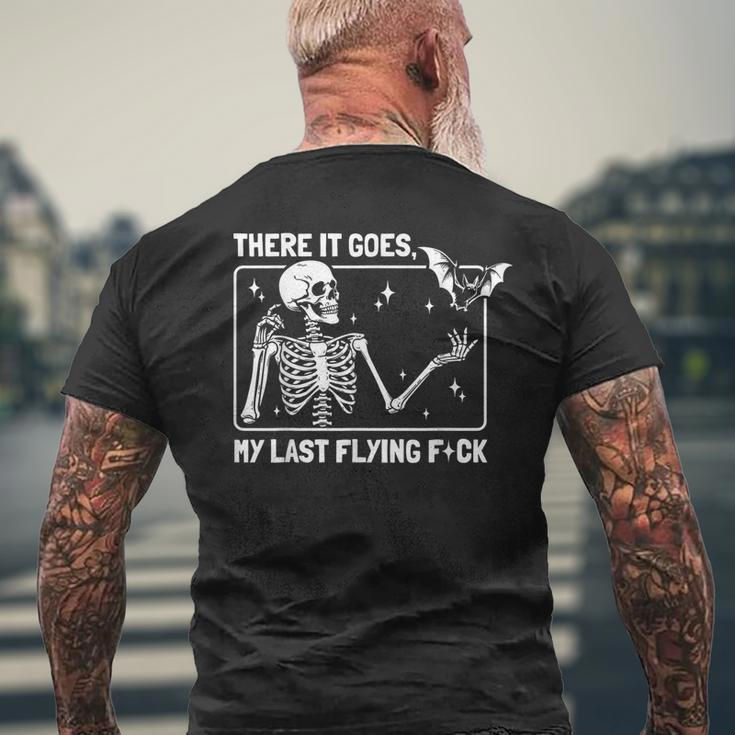 There It Goes My Last Flying Halloween Skeleton Bat Men's T-shirt Back Print Gifts for Old Men