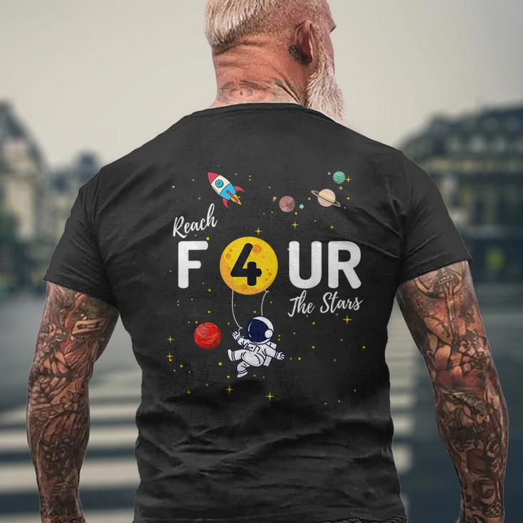 Reach 4 The Stars Childs 4Th Birthday Party Mens Back Print T-shirt Gifts for Old Men