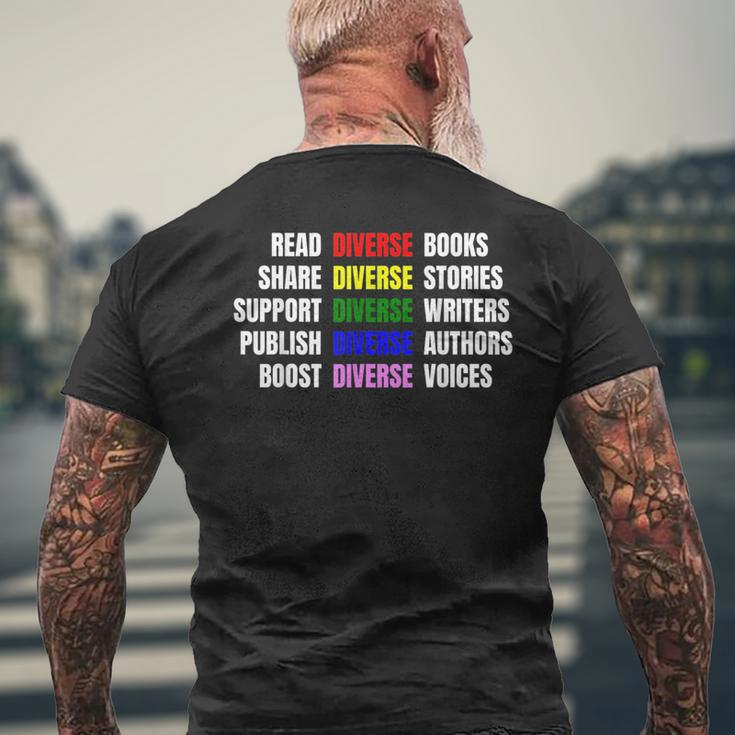 Read Diverse Books Reading Equality Book Lover Reading Funny Designs Funny Gifts Mens Back Print T-shirt Gifts for Old Men