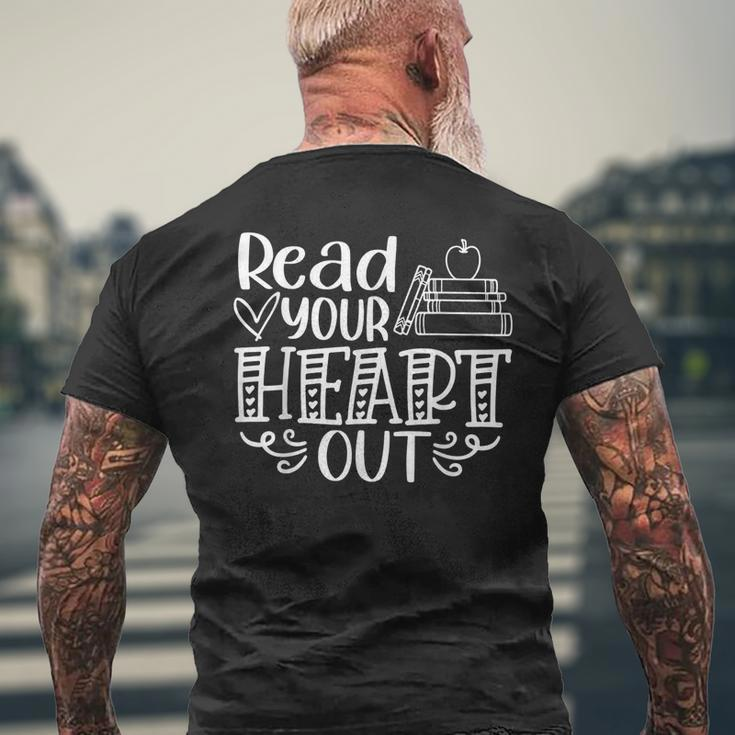 Read Your Heart Out Book Themed Bookaholic Book Nerds Mens Back Print T-shirt Gifts for Old Men