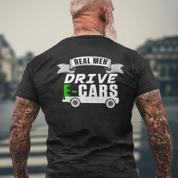 Real Man Drive Ecar Vehicle Electric Car Hybrid Cars Gift Cars Funny Gifts Mens Back Print T-shirt Gifts for Old Men