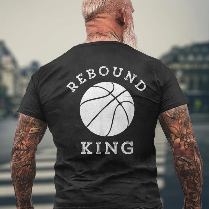 Rebound King Motivational Basketball Team Player Mens Back Print T-shirt Gifts for Old Men