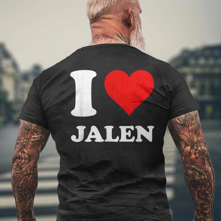 Red Heart I Love Jalen Men's T-shirt Back Print Gifts for Old Men