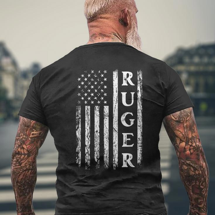 Retro American Flag Ruger American Family Day Matching Men's T-shirt Back Print Gifts for Old Men