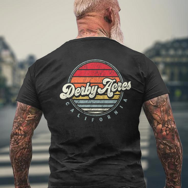 Retro Derby Acres Home State Cool 70S Style Sunset Men's T-shirt Back Print Gifts for Old Men