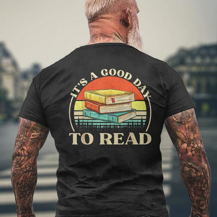 Retro It's A Good Day To Read Book Lover Back To School Men's T-shirt Back Print Gifts for Old Men