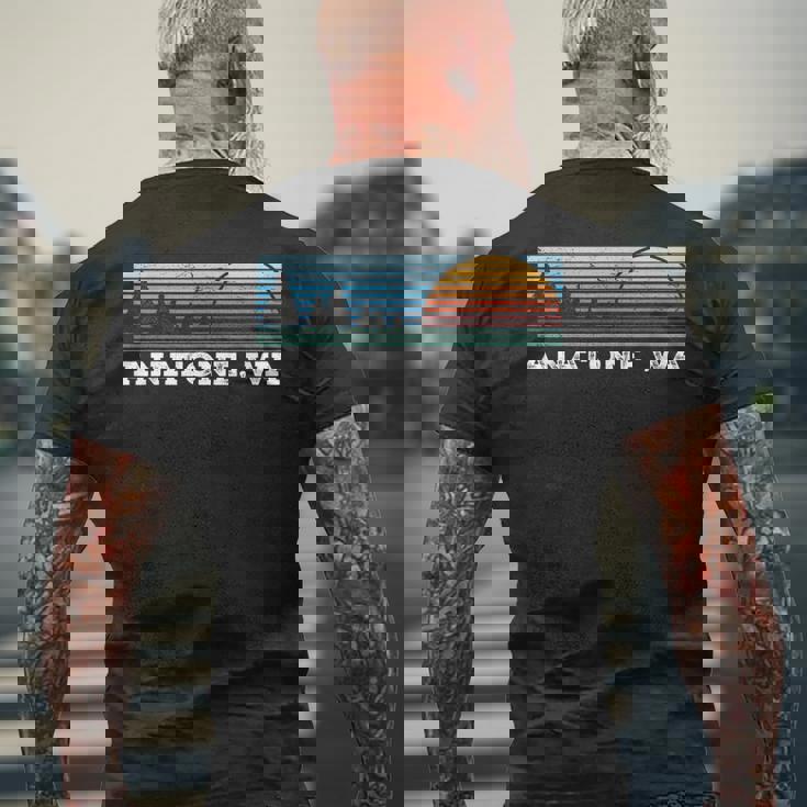 Retro Sunset Stripes Anatone Washington Men's T-shirt Back Print Gifts for Old Men