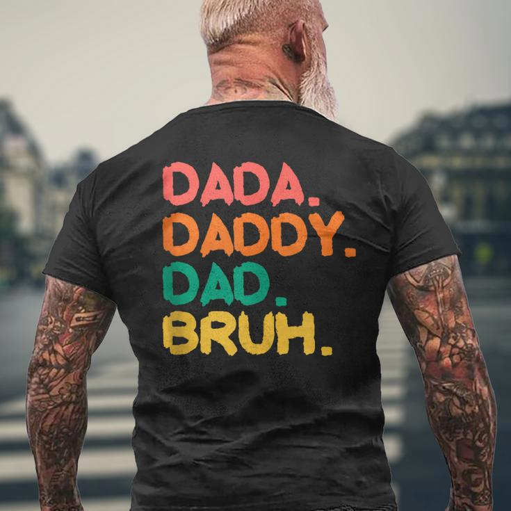 Retro Vintage Dada Daddy Dad Bruh Fathers Day 2023 Men's Back Print T-shirt Gifts for Old Men