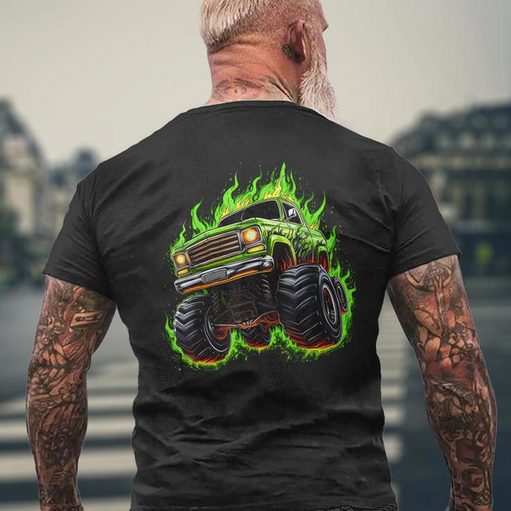 Retro Vintage Monster Truck Retro Sunset Monster Truck Boys Men's T-shirt Back Print Gifts for Old Men