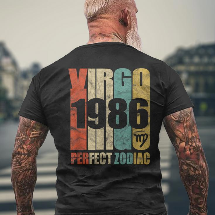 Retro Virgo 1986 32 Yrs Old Bday 32Nd Birthday Men's T-shirt Back Print Gifts for Old Men