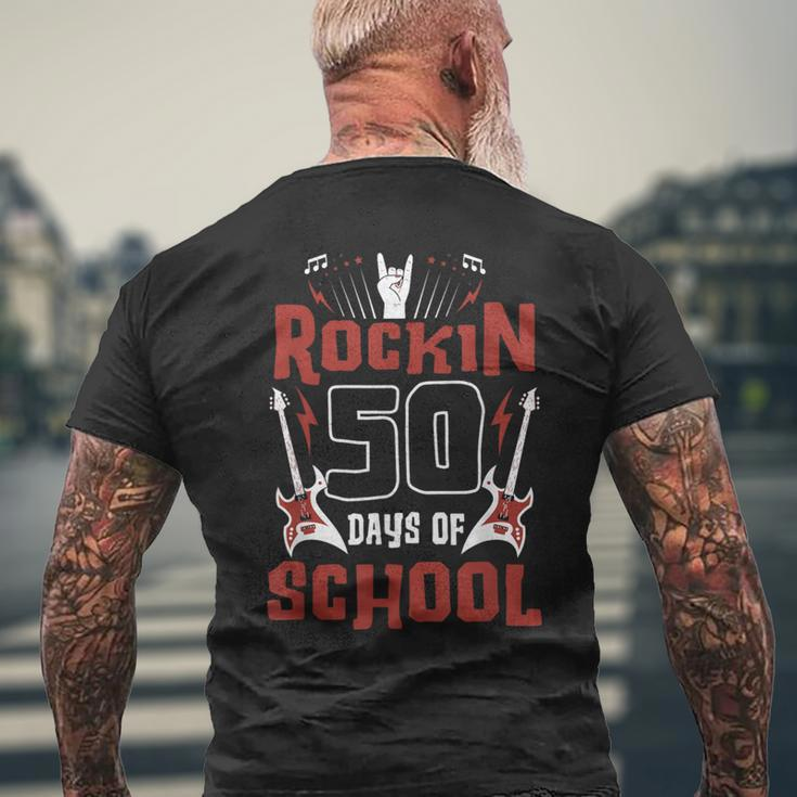 Rockin 50 Days Of School 50Th Day Of School 50 Days Smarter Men's T-shirt Back Print Gifts for Old Men