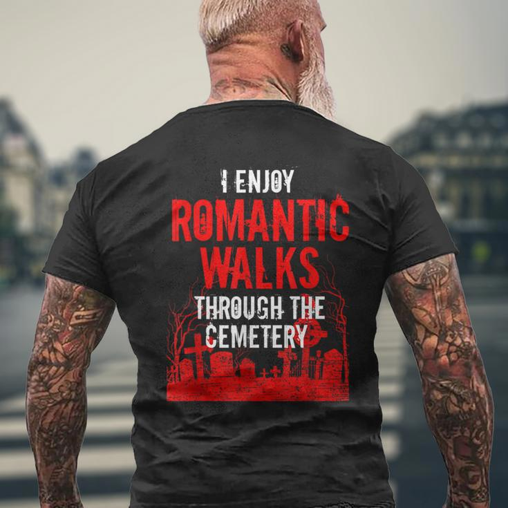 Romantic Walks Through Cemetery Death Horror Creepy 666 Creepy Men's T-shirt Back Print Gifts for Old Men