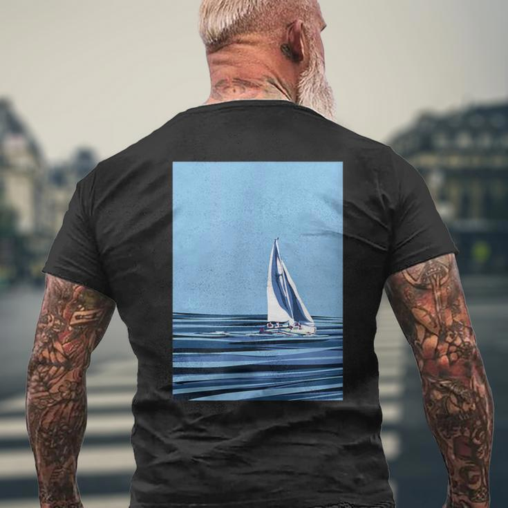 Sailboat With Background Men's T-shirt Back Print Gifts for Old Men