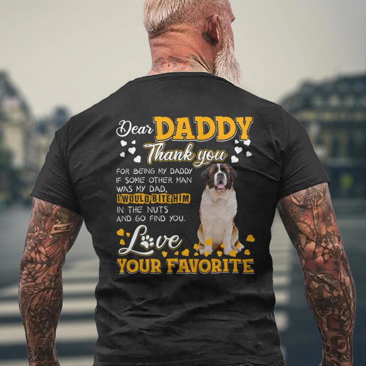 Saint Bernard Dog Dear Daddy Thank You For Being My Daddy 1 Mens Back Print T-shirt Gifts for Old Men