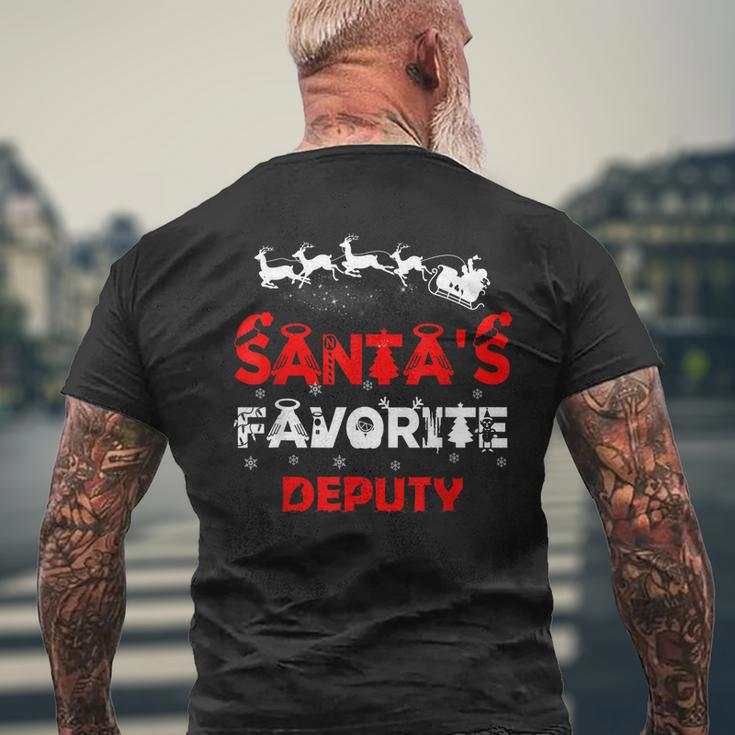 Santas Favorite Deputy Job Xmas Men's Back Print T-shirt Gifts for Old Men