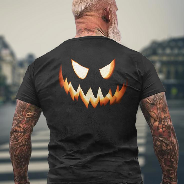 Scary Spooky Jack O Lantern Face Pumpkin Halloween Boys Men's T-shirt Back Print Gifts for Old Men