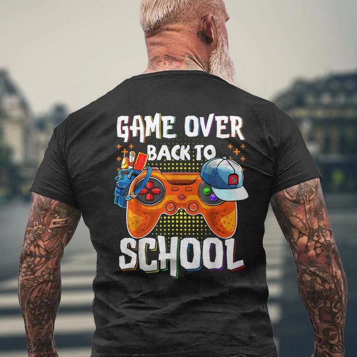Back To School Game Over First Day Of School Gamer Men's T-shirt Back Print Gifts for Old Men