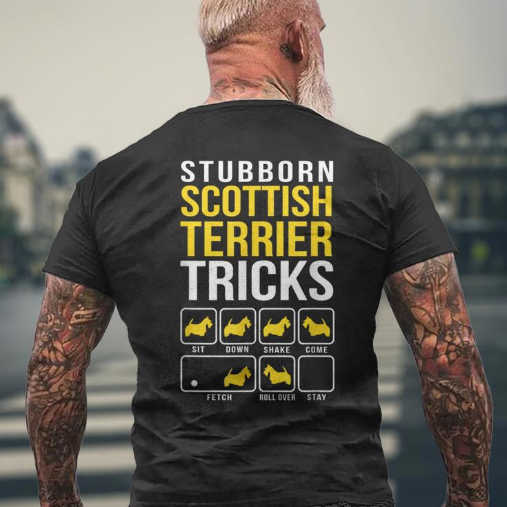 Scottish Terrier Stubborn Tricks Men's T-shirt Back Print Gifts for Old Men