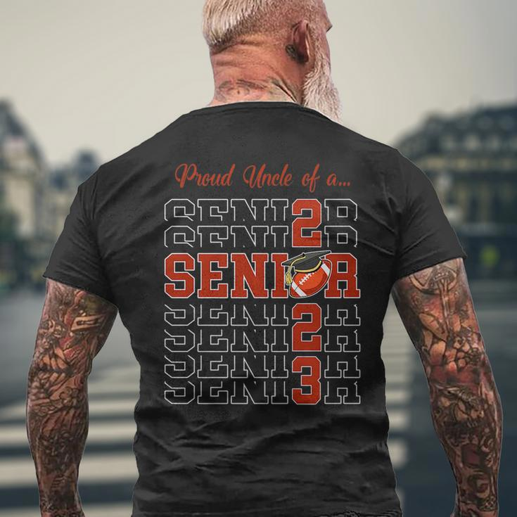 Senior 2023 Football Uncle Gift Class Of 2023 Proud Uncle Mens Back Print T-shirt Gifts for Old Men