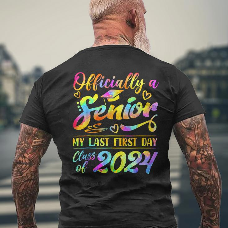 Senior Year 2024 Graduation Class Of 2024 My Last First Day Men's T-shirt Back Print Gifts for Old Men