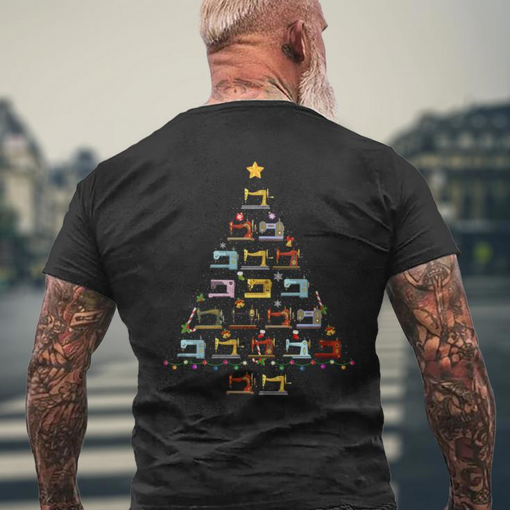 Sewing Machine Christmas Tree Ugly Christmas Sweater Men's T-shirt Back Print Gifts for Old Men