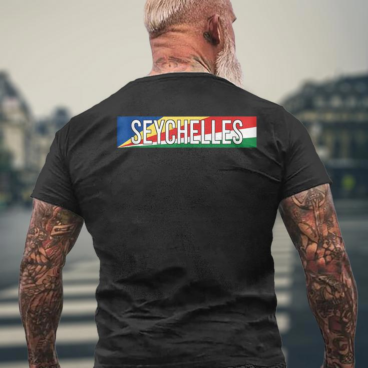 Seychelles Flag Victoria Seychellois Pride Mens Back Print T-shirt Gifts for Old Men