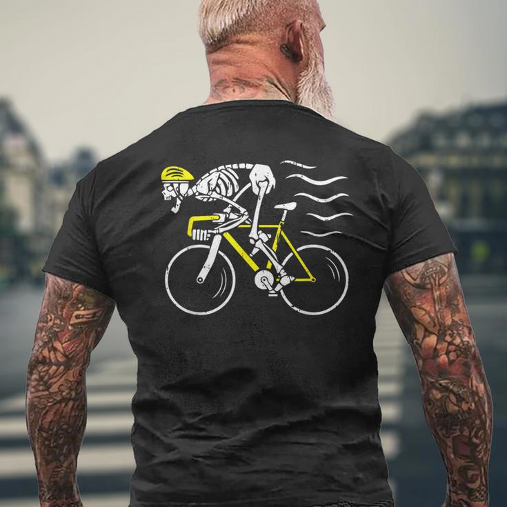 Skeleton Riding Bicycle Halloween Costume Cycling Biking Men's T-shirt Back Print Gifts for Old Men