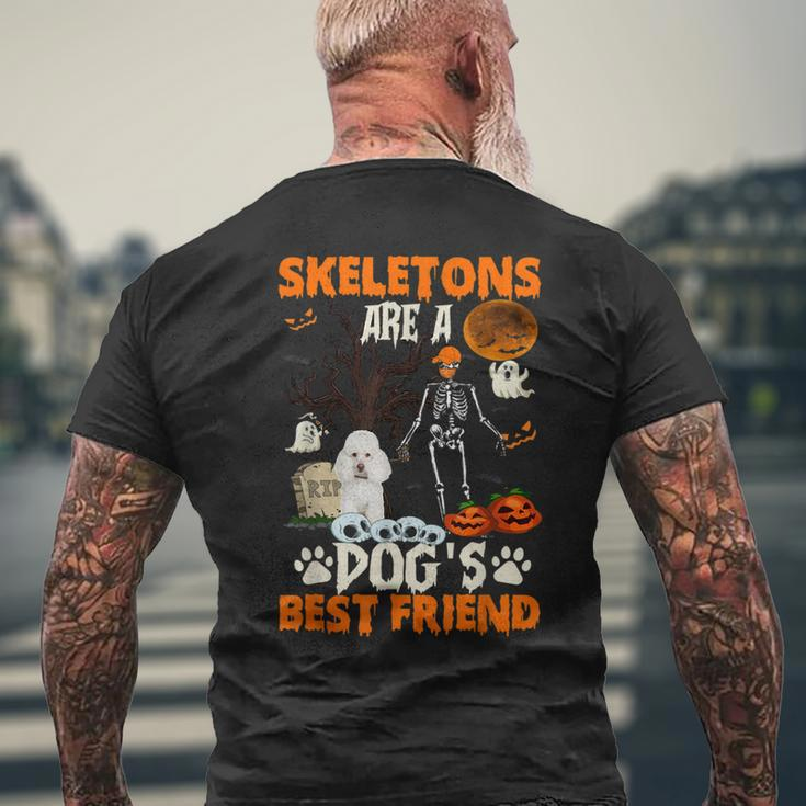 Skeletons Poodle Is Friends Funny Halloween Costume Mens Back Print T-shirt Gifts for Old Men