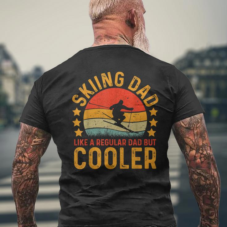Skiing Dad Vintage Skiing Player Fathers Day Gift For Mens Mens Back Print T-shirt Gifts for Old Men