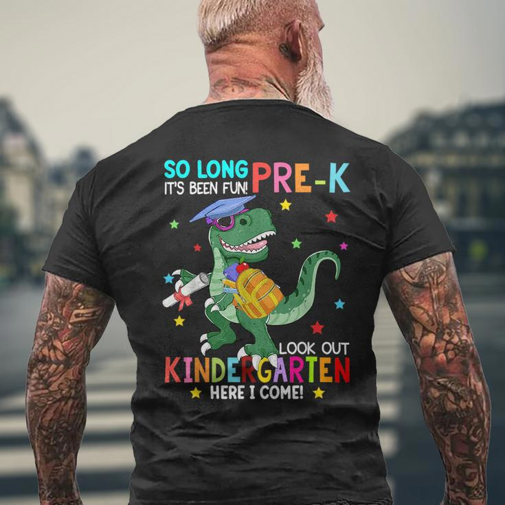 So Long Pre-K Kindergarten Here I Come Dinosaur Graduation Mens Back Print T-shirt Gifts for Old Men