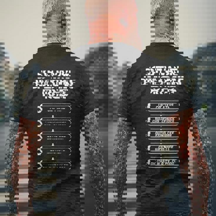 Software Development Process Programming Men's T-shirt Back Print Gifts for Old Men