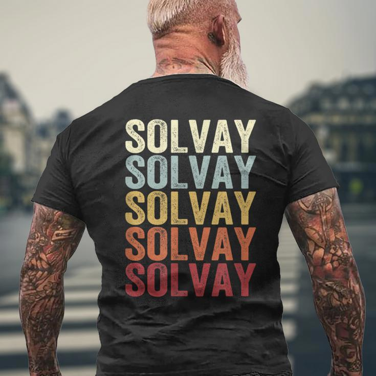 Solvay New York Solvay Ny Retro Vintage Text Men's T-shirt Back Print Gifts for Old Men