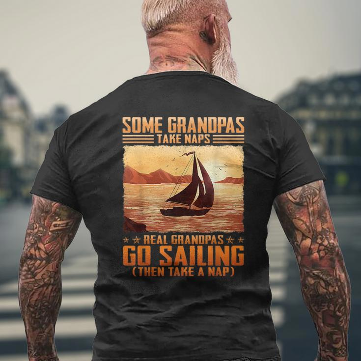 Some Grandpas Take Naps Real Grandpas Go Sailing Mens Back Print T-shirt Gifts for Old Men