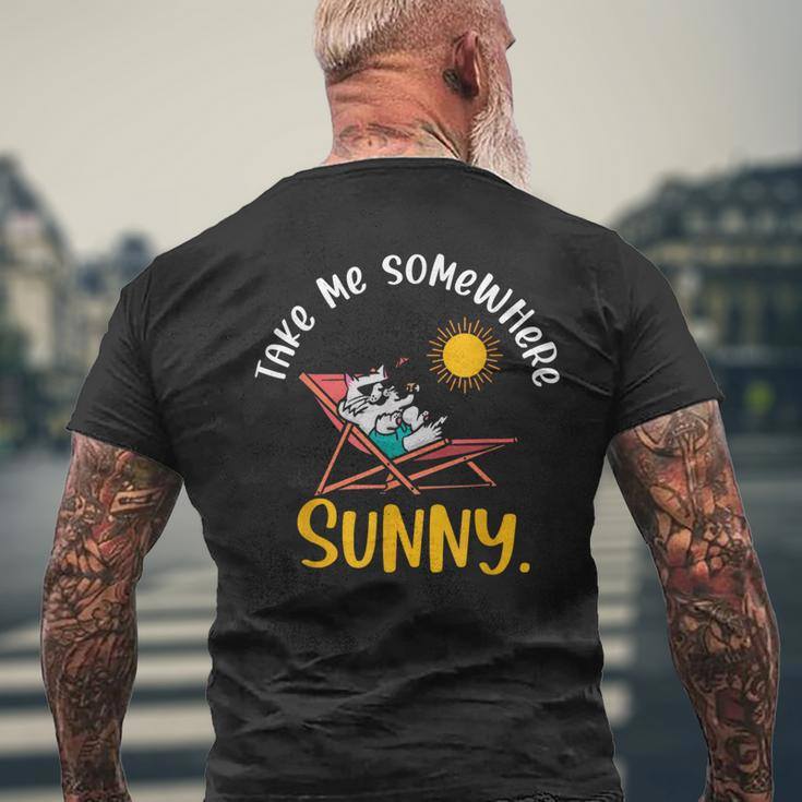 Take Me Somewhere Beach Sunny Vacation Summer Travel Sunset Men's T-shirt Back Print Gifts for Old Men