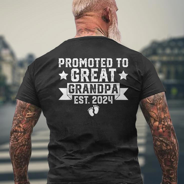 Soon To Be Great Grandfather Promoted To Great Grandpa 2024 Mens Back Print T-shirt Gifts for Old Men