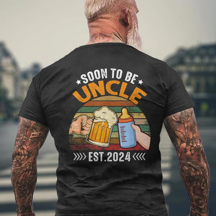Soon To Be Uncle Again 2024 Pregnancy Announcement Dad Men's T-shirt Back Print Gifts for Old Men