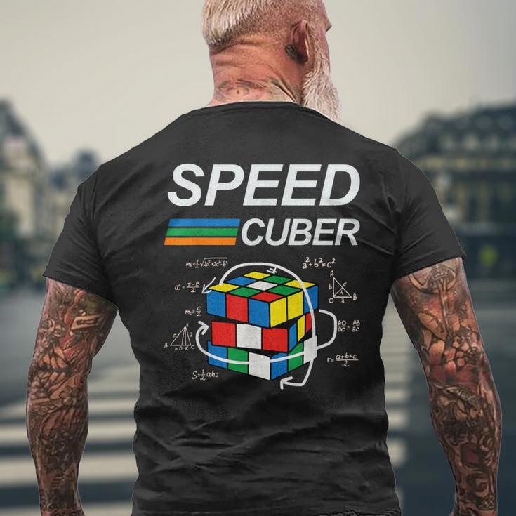 Speed Cuber Competitive Puzzle Speedcubing Players Men's T-shirt Back Print Gifts for Old Men