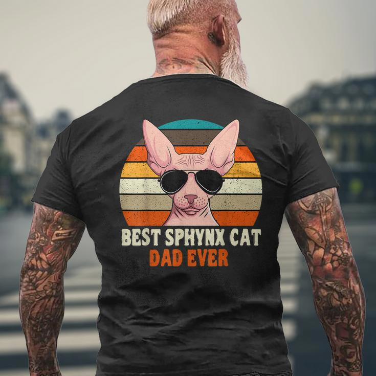 Sphynx Cat Dad Owner Breeder Hairless Pet Lover Fathers Day Men's Back Print T-shirt Gifts for Old Men