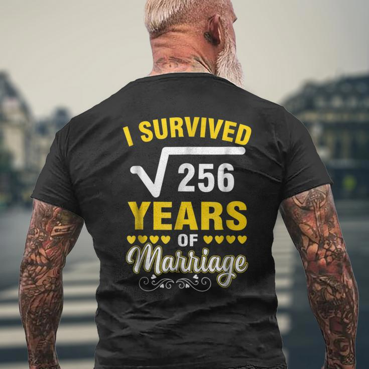 Square Root Of 256 16 Years Wedding Anniversary Mens Back Print T-shirt Gifts for Old Men