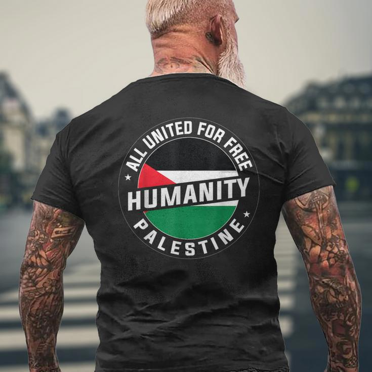 Stand With Palestine Free Palestine Peace Love Flag Men's T-shirt Back Print Gifts for Old Men