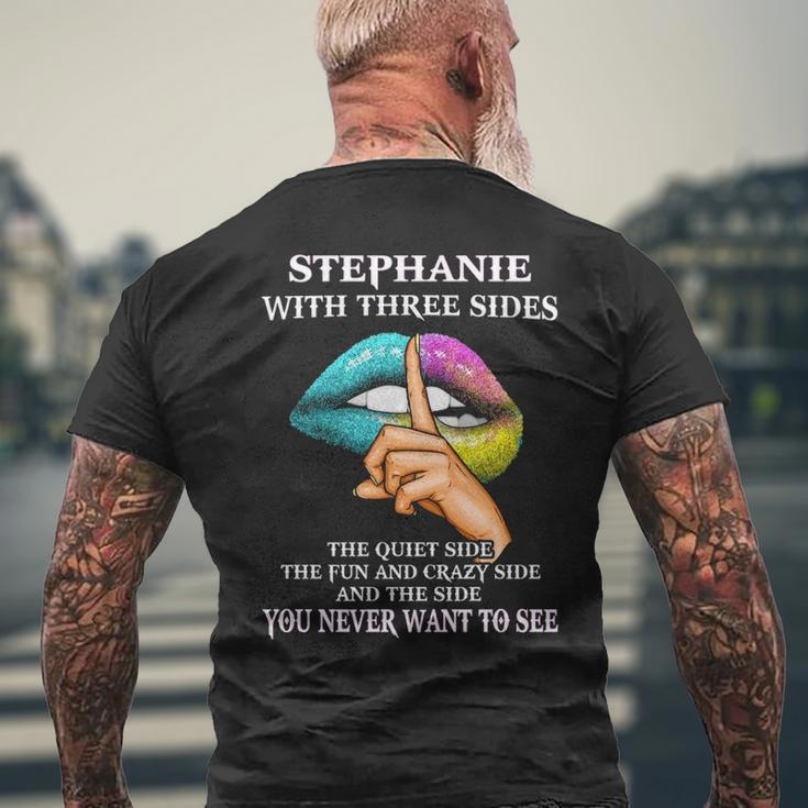 Stephanie Name Gift Stephanie With Three Sides Mens Back Print T-shirt Gifts for Old Men
